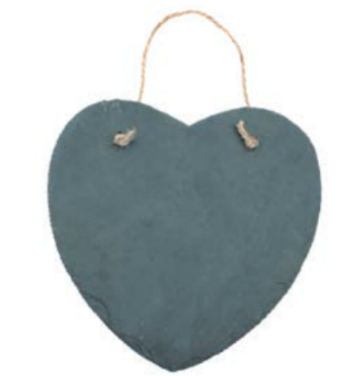 Ardoise Coeur 20x20x0,5cm